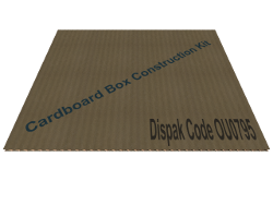 Text across the cardboard with a dummy code.